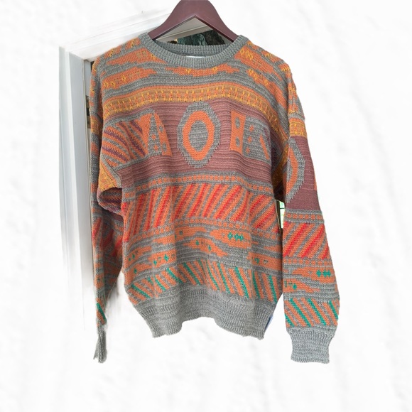 Vintage Peter Jon Clothing 80s Graphic Art Deco Sweater Size Large - Picture 3 of 5